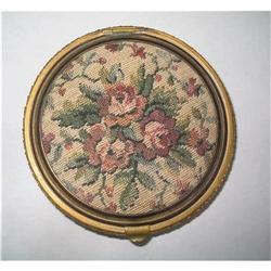Powder Compact, Petit Point Tapestry Floral #2029319