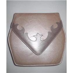 Pink Pearlized Leather & Taupe Shoulderbag #2029322