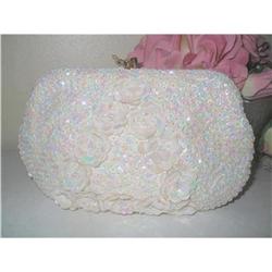 AB Sequin Flowers Eve. Clutch Purse / Handbag #2029324