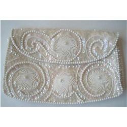 Rainbow Sequin and White bead Evening Purse #2029331