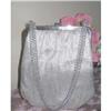 Image 1 : Metallic Silver  Lurex Fabric Evening Purse #2029332