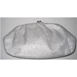 Metallic Silver Lurex Evening Clutch Bag #2029333
