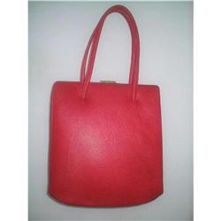 Red Leather Kelly Handbag by Henry Morgan & Co.#2029335