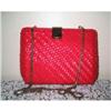 Image 1 : Lipstick Red Glazed Straw Shoulder Bag #2029338