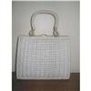 Image 1 : Large White Wicker Kelly Style Basket Handbag, #2029342