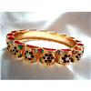 Image 1 : Pretty Brass & Enamel Scalloped Bangle  #2029364