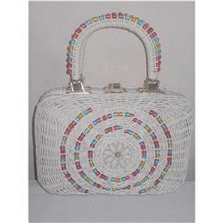 Multi Color Lucite Beaded Handbag on White #2029366