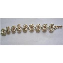 Coro Signed Rhinestone Flower Bracelet #2029395