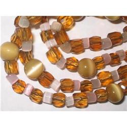 Art Deco Necklace Glass & Lucite Necklace 30" #2029397