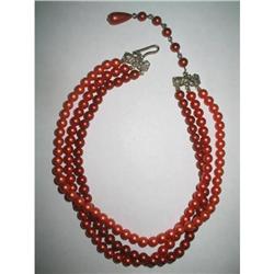 Pretty Russet Reds Beaded Choker Necklace #2029402