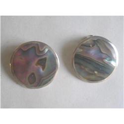 Silver Button Style Earrings From Mexico - Clip#2029408