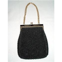 Handbag  Black Lucite Beaded Eve. Purse #2029413