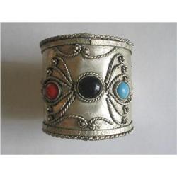 Ornate Slave Cuff Bangle Multicolor Cabochons  #2029415