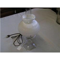 CONVERTED OIL LAMP WITH SHADE  #2029424