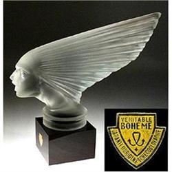 VINTAGE GLASS HOOD ORNAMENT CAR MASCOT VICTOIRE#2029442