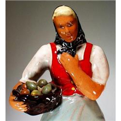 GLAZED TERRA COTTA PEASANT WOMAN AUSTRIA / #2029443