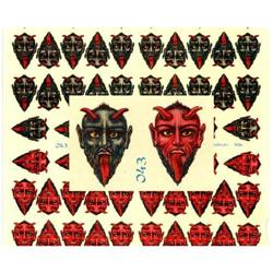 RARE LARGE UNCUT OLD SCRAP SHEET GREY/RED DEVIL#2029454