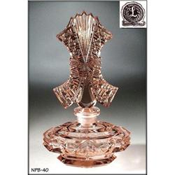 VINTAGE CZECH PINK GLASS PERFUME BOTTLE #40 #2029502