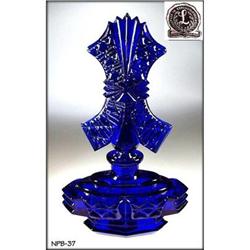 CZECH VINTAGE COBALT BLUE GLASS "BOW" PERFUME#2029504