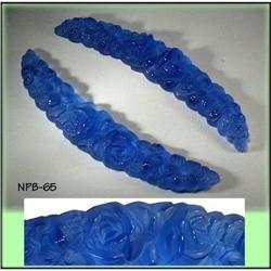 CZECH BLUE FLORAL VANITY TRAY SIDE TRIMS #2029505