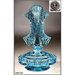 CZECH VINTAGE AQUAMARINE GLASS "BOW" PERFUME#2029506