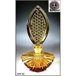 CZECH VINTAGE TOPAZ GLASS PERFUME BOTTLE #32 #2029510