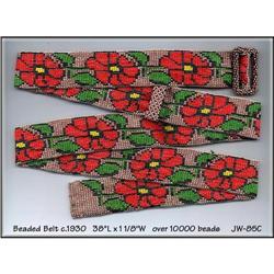 STUNNING DECO 20's VINTAGE BEADED BELT JW85C #2029526