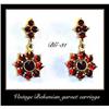 Image 1 : VINTAGE BOHEMIAN GARNET EARRINGS BG-031 #2029536