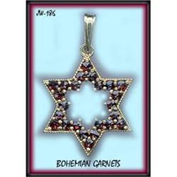 BOHEMIAN GARNET JEWISH STAR OF DAVID #186 #2029539