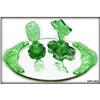 Image 1 : CZECH ART DECO GLASS VANITY TRAY GREEN NYMPHS #2029589