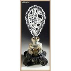 CZECH RARE OPAQUE GLASS PERFUME BOTTLE CHERUBS #2029599