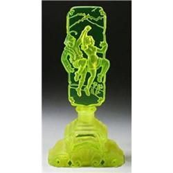 CZECH PERFUME BOTTLE VASELINE GLASS HANSEL & #2029602