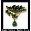 Image 1 : CHIC VINTAGE GREEN RHINESTONE BROOCH CJ-16A #2029604