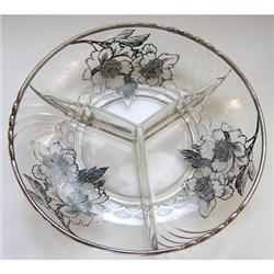 Floral Sterling Silver Overlay 3 Part Relish #2029665