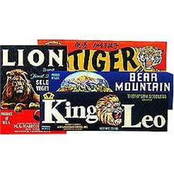 VINTAGE CRATE LABELS * 20 OLD VINTAGE LION #2030714