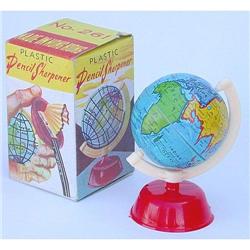 old vintage MINI TIN GLOBE PENCIL sharpener #2030760