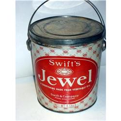 Old Vintage SWIFT'S JEWEL Shortening Metal Tin #2030807