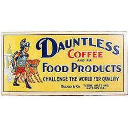 old vintage 1920s DAUNTLESS COFFEE roman sign #2030812