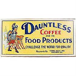 old vintage 1920s DAUNTLESS COFFEE sign #2030815