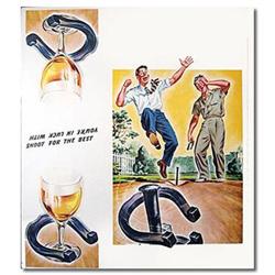 VINTAGE BEER SIGN ~ HORSESHOE PLAYERS #2030875