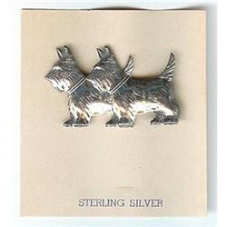 SCOTTIE DOG STERLING SILVER PIN DOUBLE #2030919