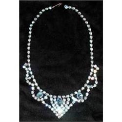 Vintage Sparkling Blue Rhinestone Necklace #2030965