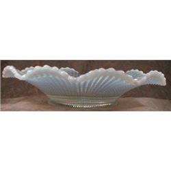 OPALESCENT Ribbed SPIRAL Crimped Bowl -ANTIQUE-#2031047