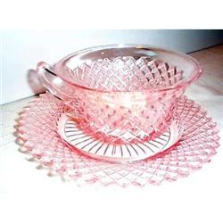 Pink Miss America Depression Glass Cup Saucer #2031309