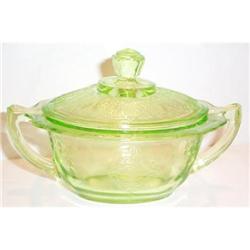 Green Princess Covered Sugar Depression Glass #2031313