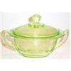 Image 1 : Green Princess Covered Sugar Depression Glass #2031313