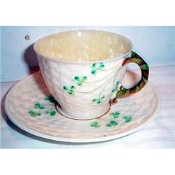 Belleek Shamrock Cup and Saucer #2031316