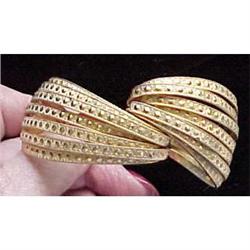 Retro gold twist cuff bracelet #2031448