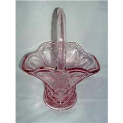 Gorgeous Pink Depression Glass Basket #2031572