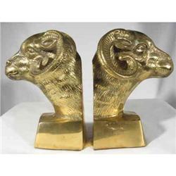 Bookends Rams Heads. Brass c1950 #2031601